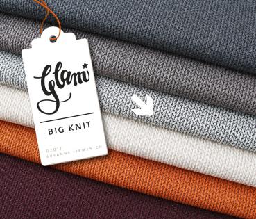 Bio Jacquard Jersey - Big Knit Knit - hellgrau/schwarz - GLAM - Hamburger Liebe